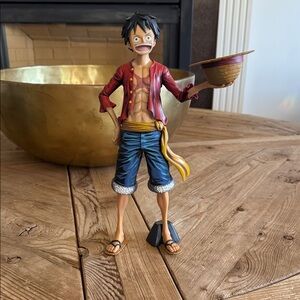 ONEPIECE monkey D luffy Anime Figure with Red Jacket and Blue Shorts